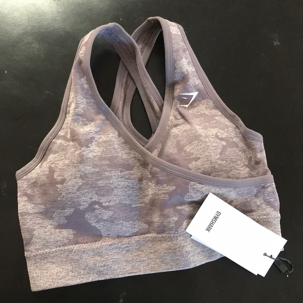 Small Gymshark purple camo sports bra